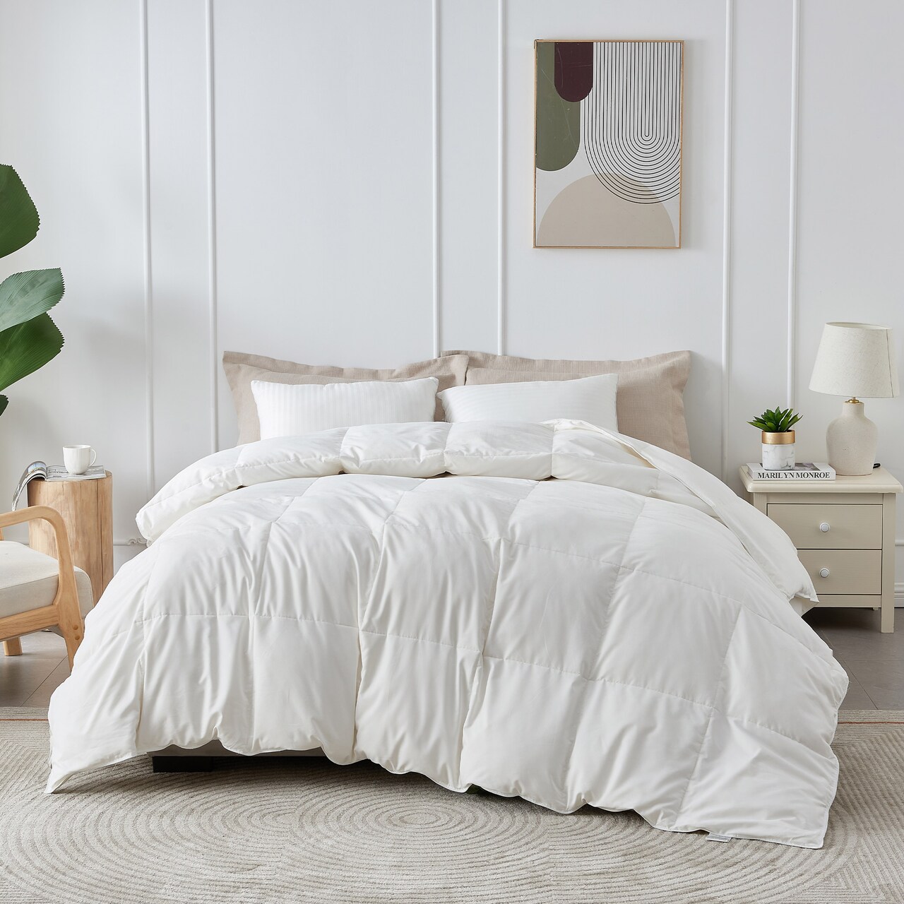 All Seasons Goose Down Feather Comforter 360Tc Noiseless Fabric Twin Full King